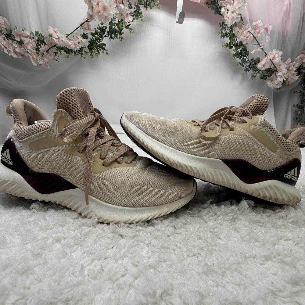 Adidas AlphaBounce HWA 1Y3001 Cream Athletic Mesh Shoes Mens Size 9